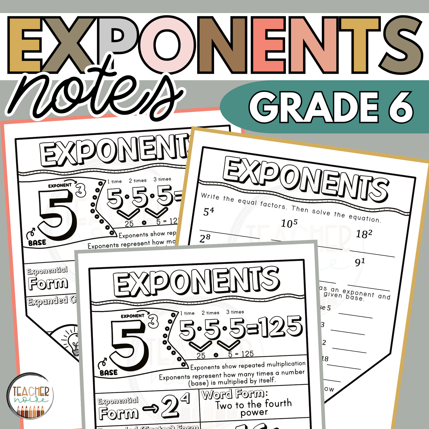 Exponents Notes Activity