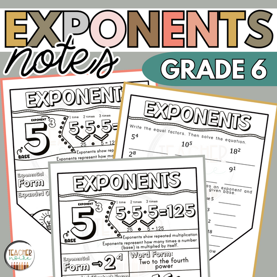 Exponents Notes Activity – Teacher Noire