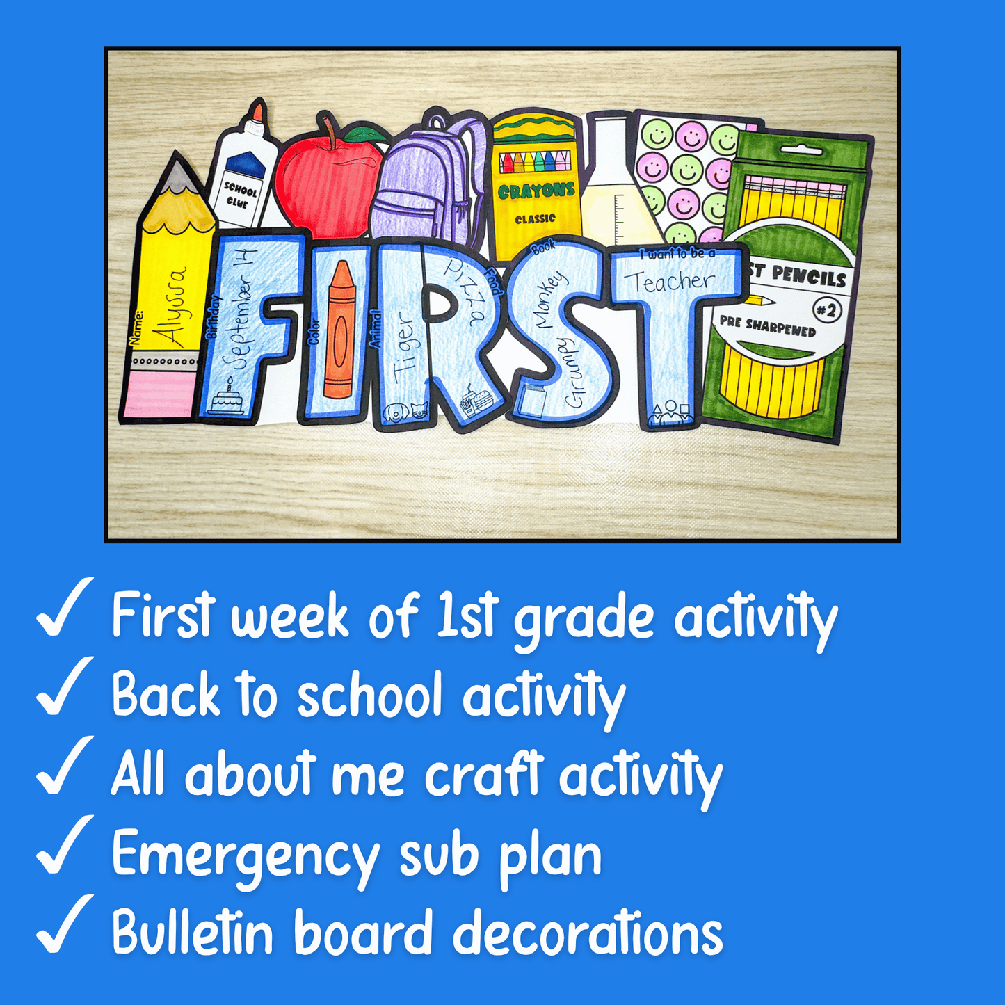 1st Grade All About Me Craft