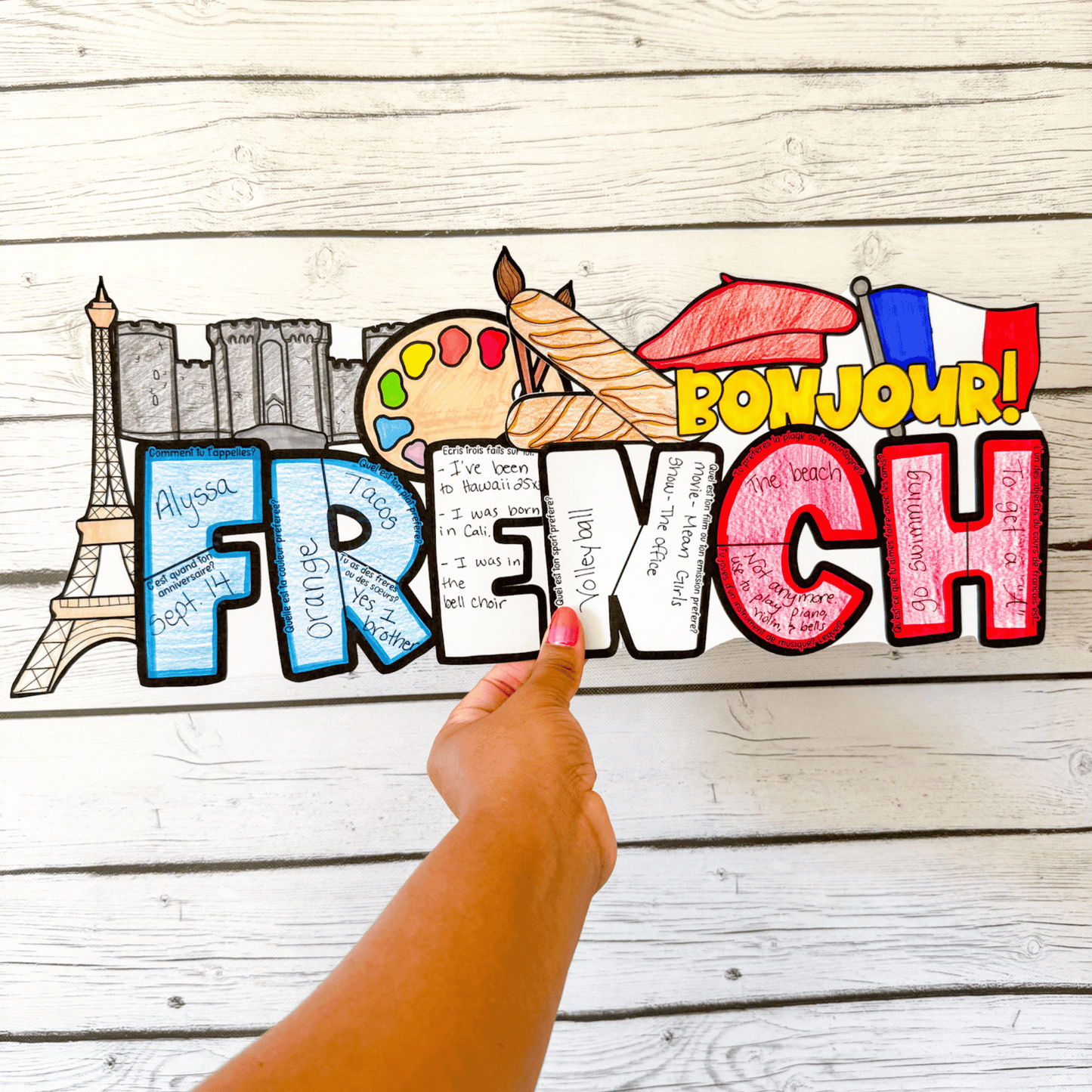 All About Me Craft French