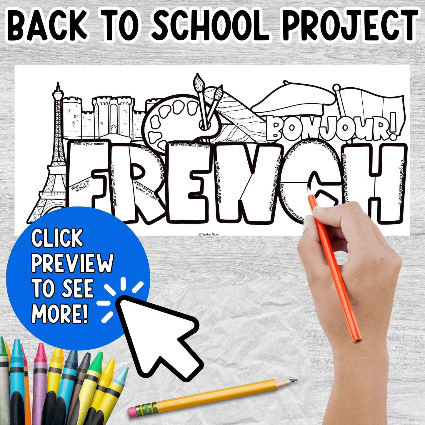 All About Me Craft French