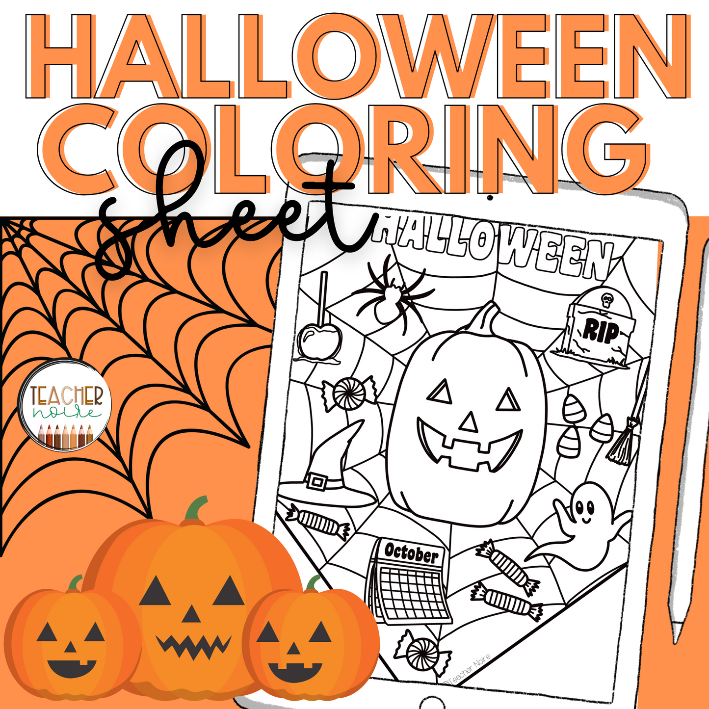 Halloween Coloring Page – Teacher Noire