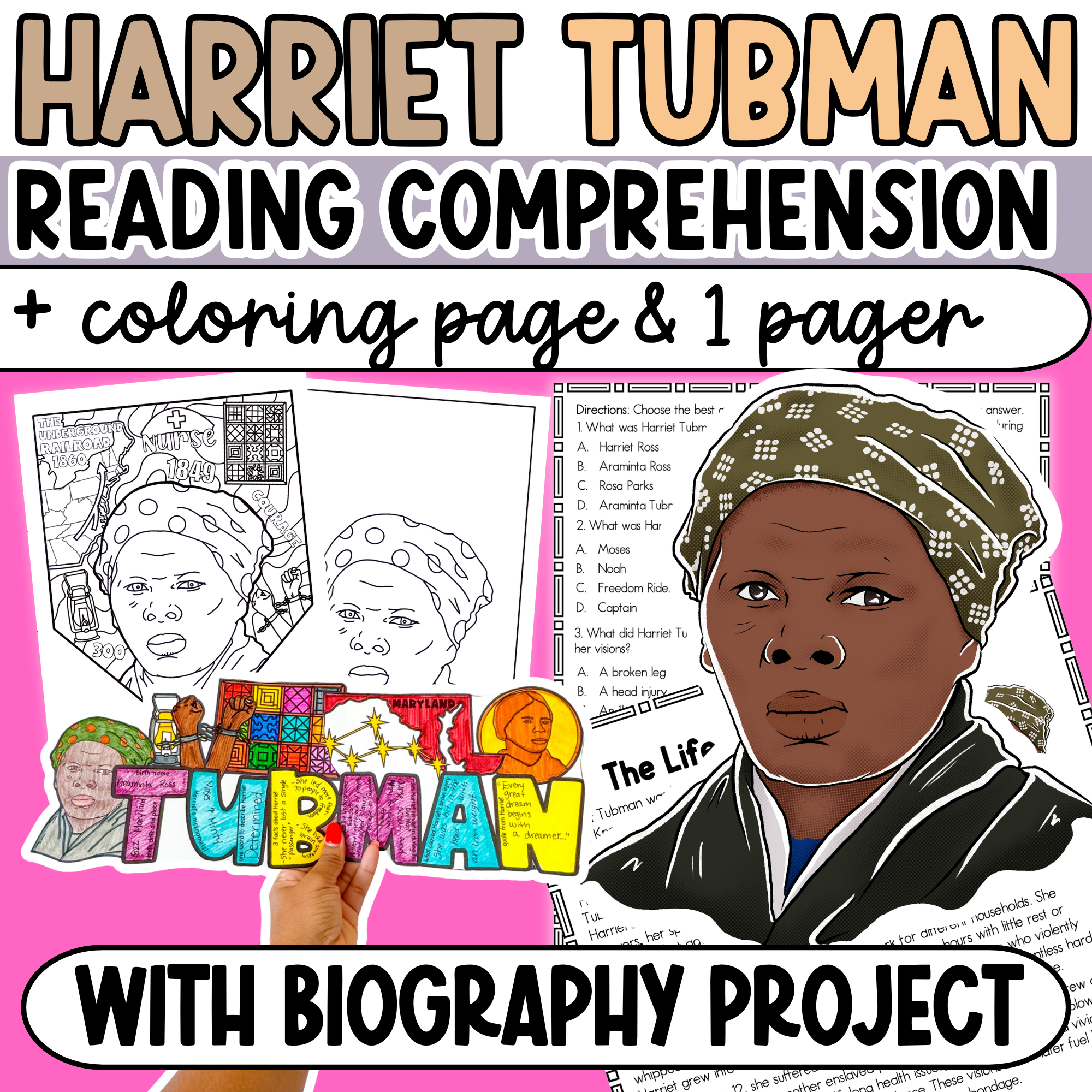 Harriet Tubman Reading Passage Activities – Teacher Noire