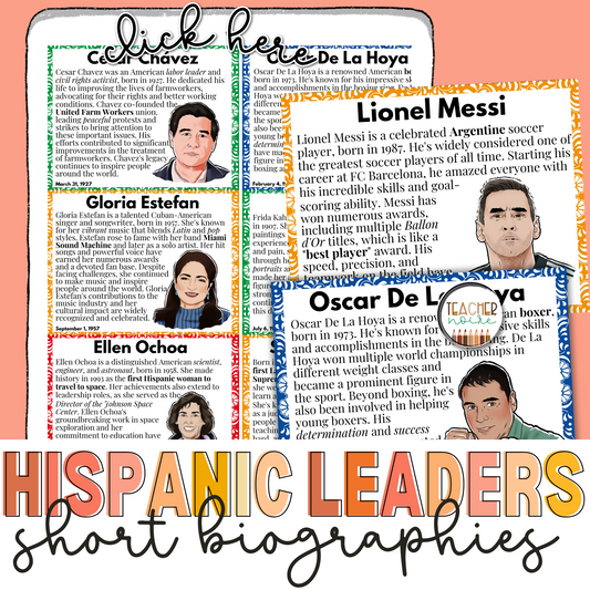 Hispanic Heritage Bulletin Board Biographies Posters