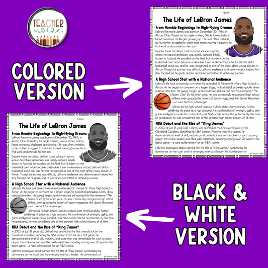 LeBron James Reading Comprehension Project
