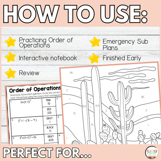 Order of Operations Color by Number