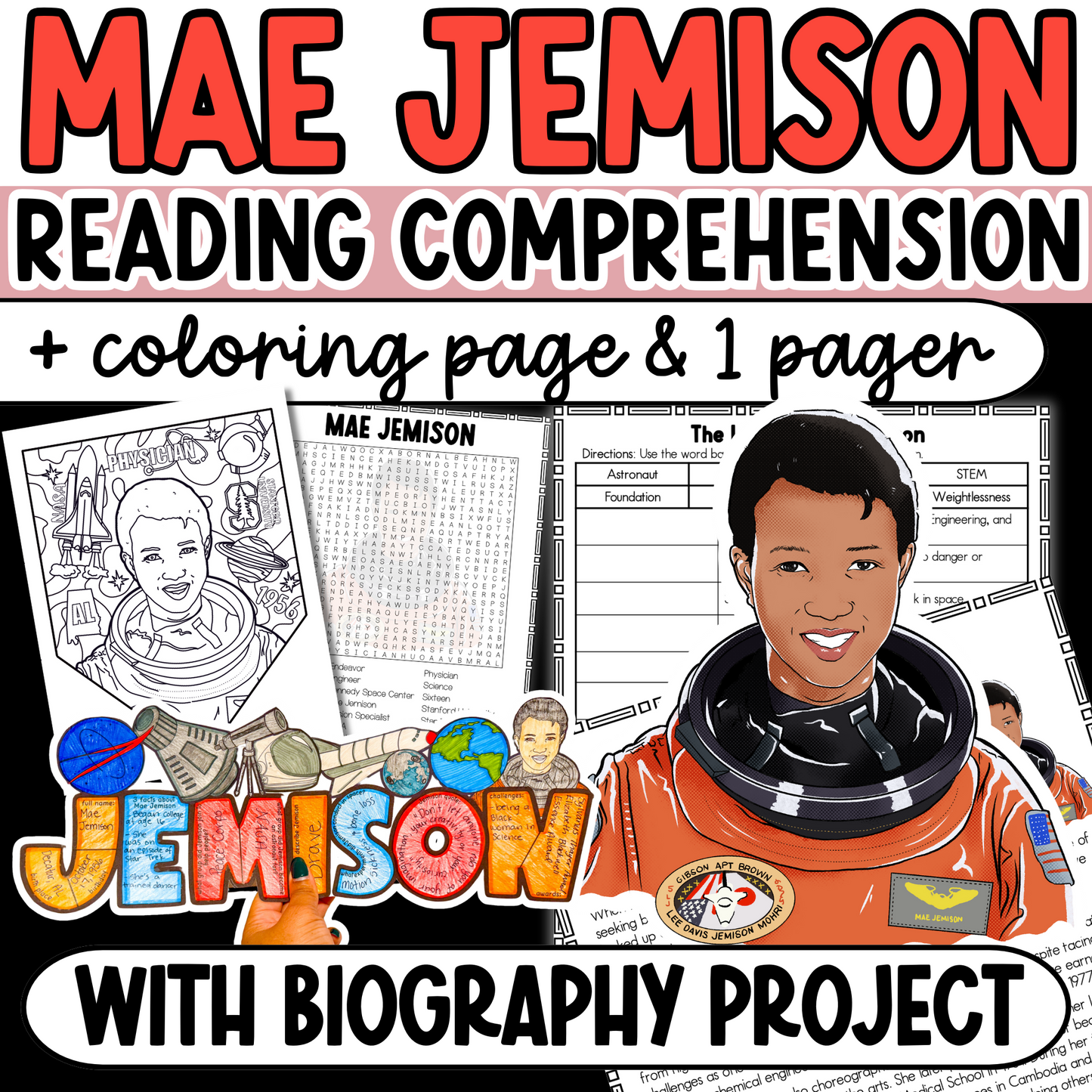 Mae Jemison Reading Passage & Craft Activities