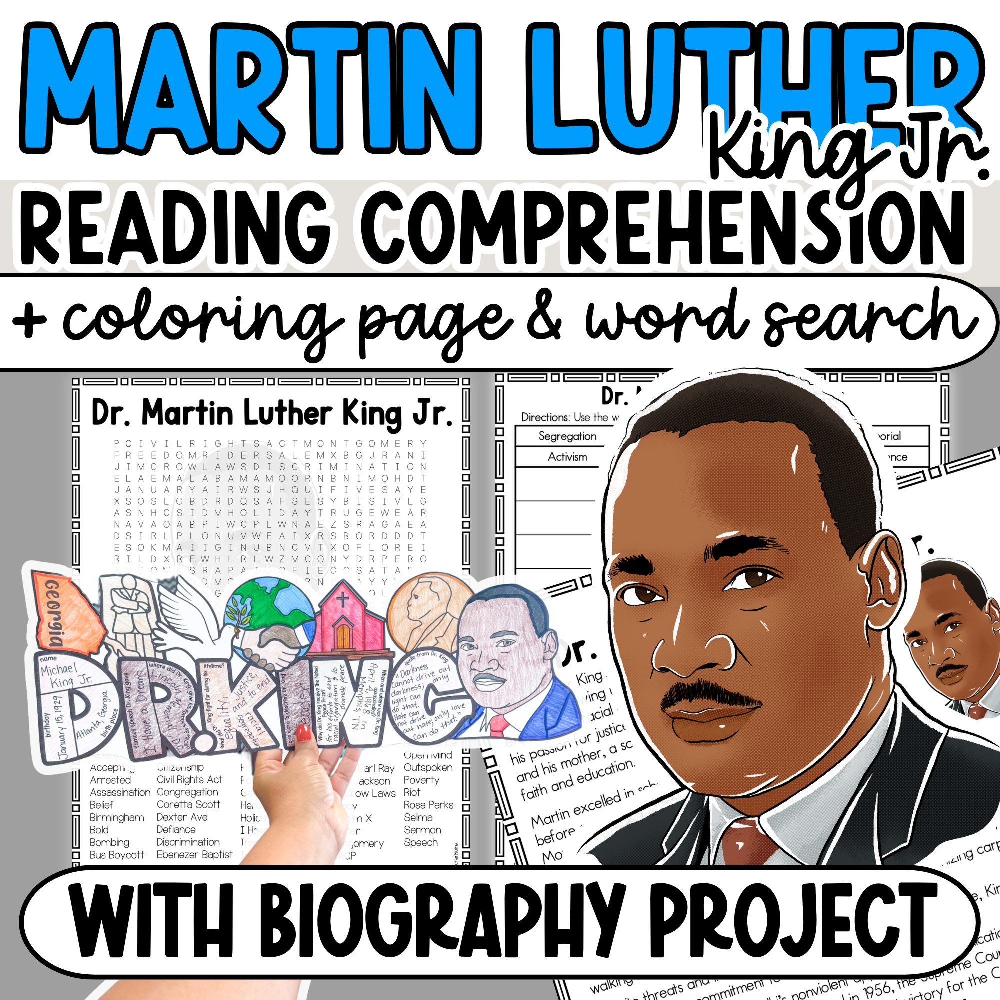 Mlk Jr. Reading Martin Luther King Jr Reading Passage Project – Teacher Noire