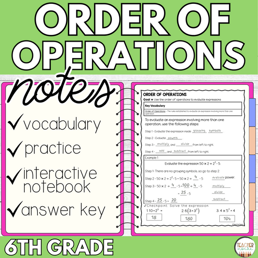 Order of Operations Guided Notes