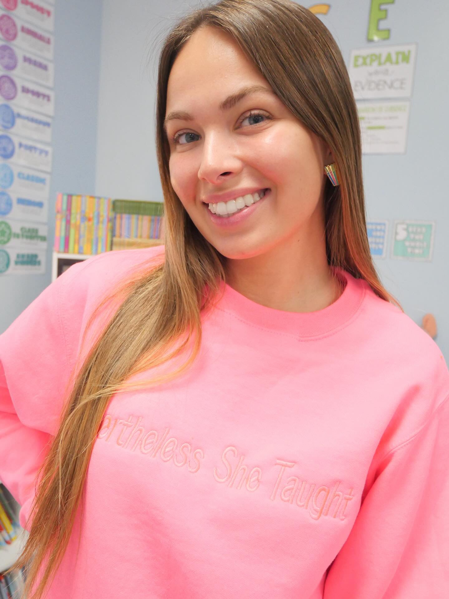 Embroidered Teacher Sweater
