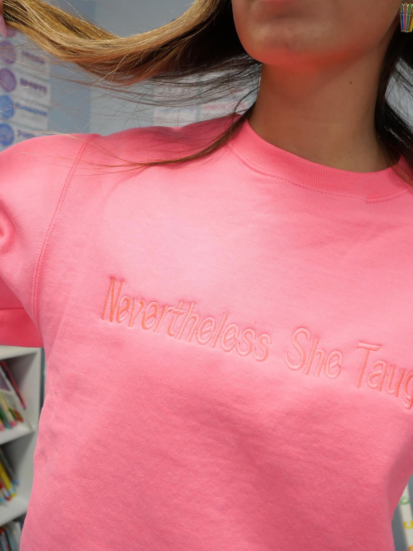 Embroidered Teacher Sweater
