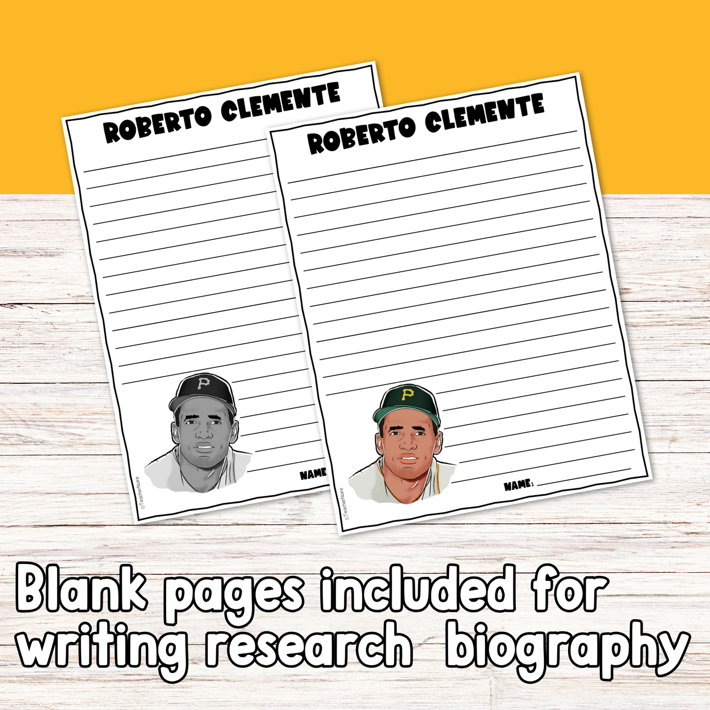 Roberto Clemente Biography Template Teacher Noire