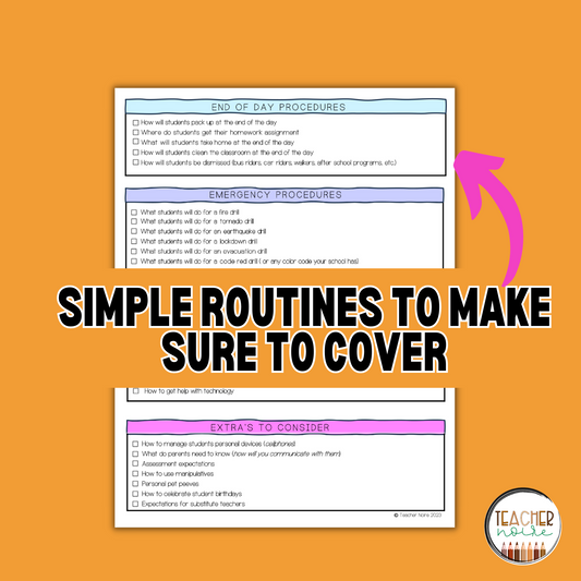 Routines and Procedures Classroom Checklist