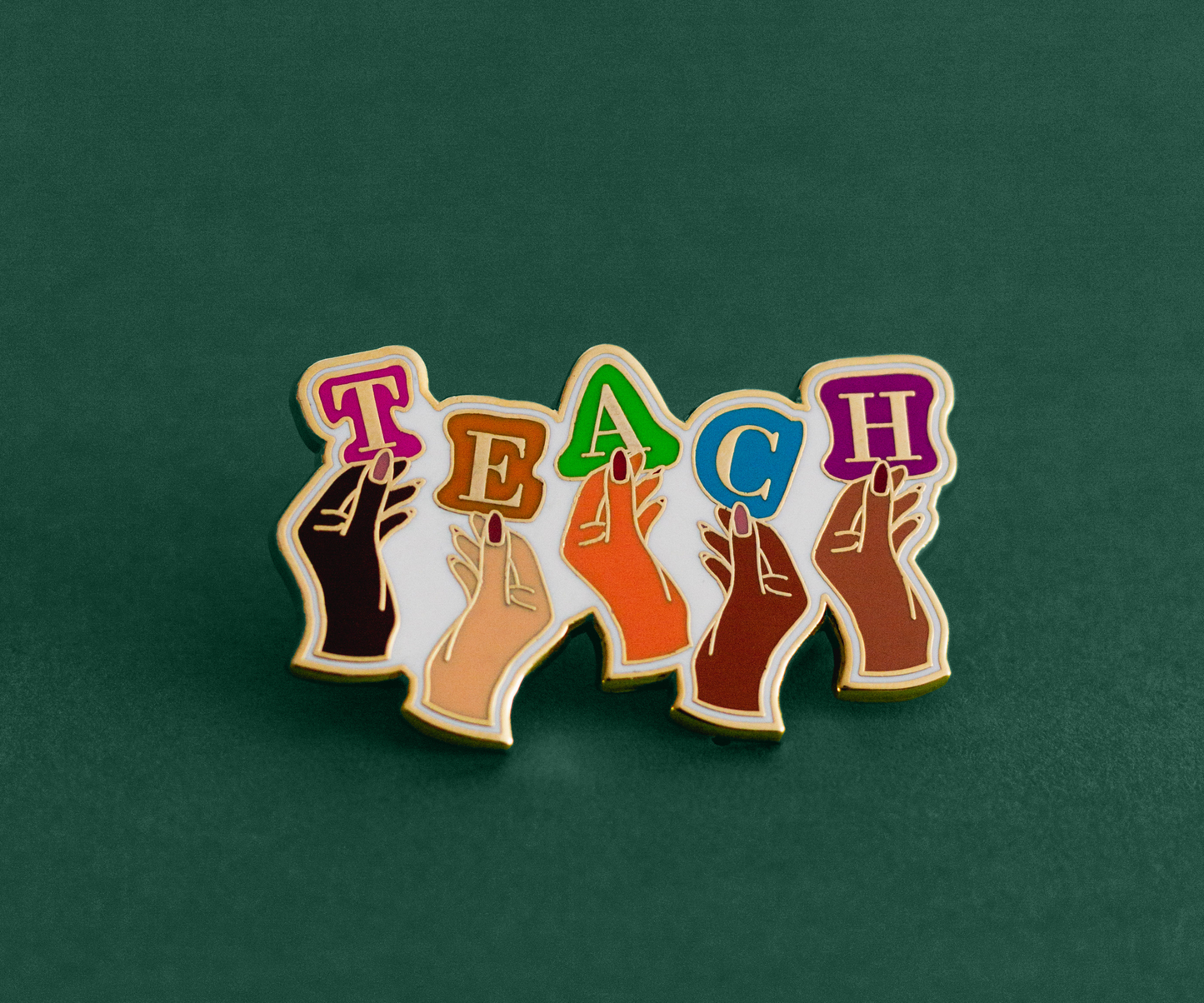 Teacher Enamel Pin-Teach + Diversity Enamel Pin