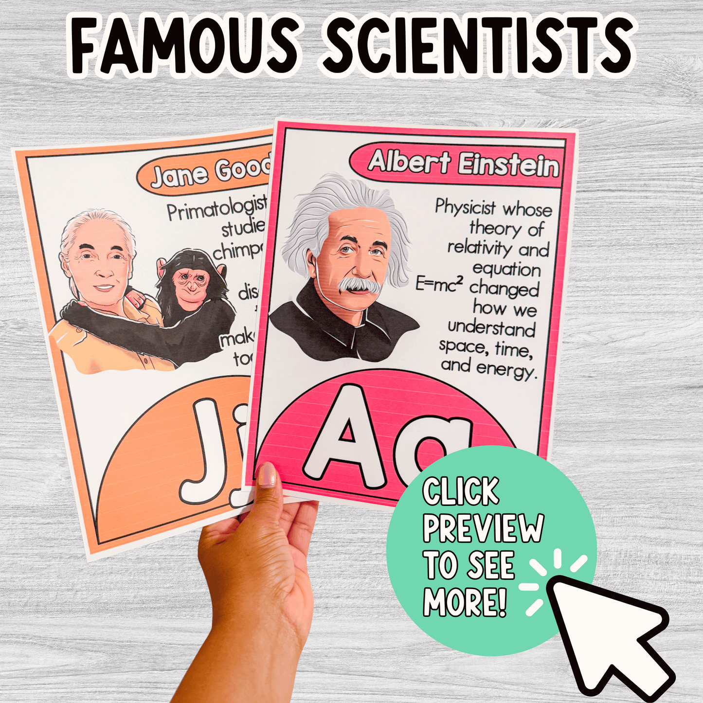 Famous Scientist Alphabet Posters