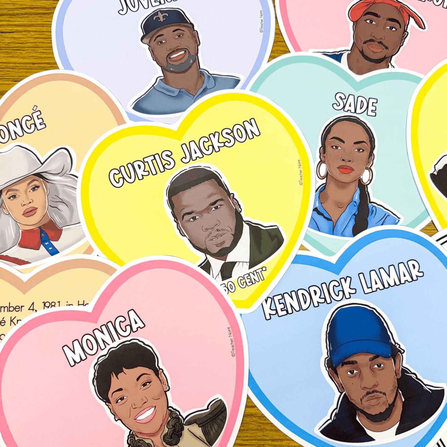 Black Famous Musicians Valentine Bulletin Board