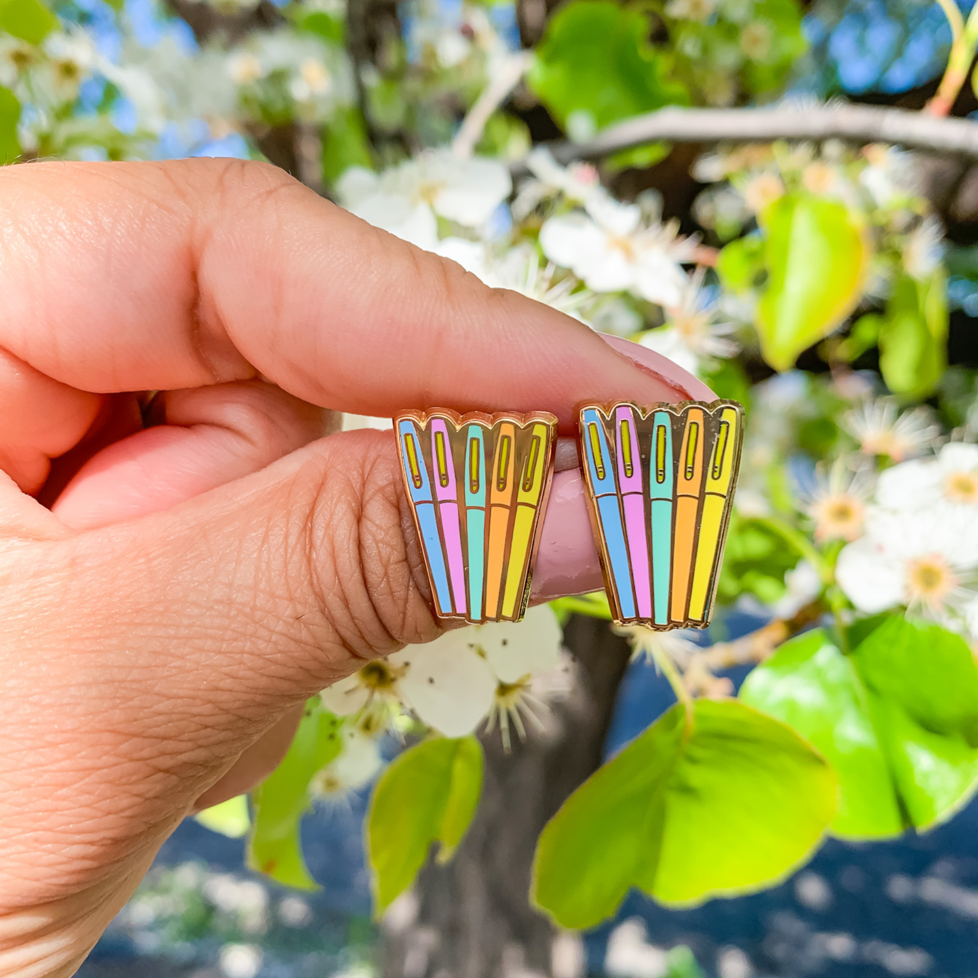 Colored 2025 pencil earrings