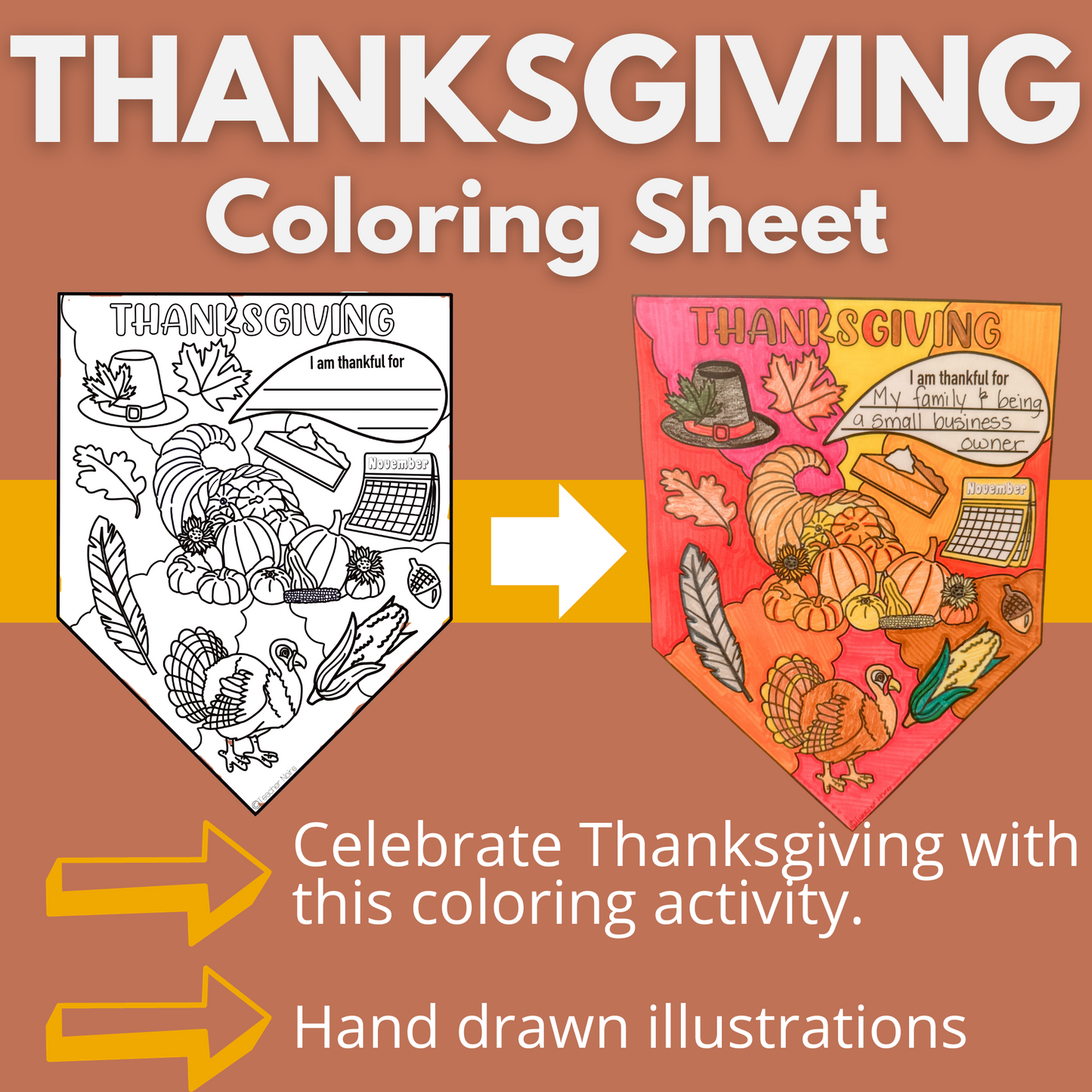 Thanksgiving Coloring Sheet Page