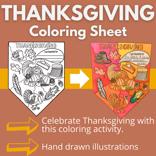 Thanksgiving Coloring Sheet Page