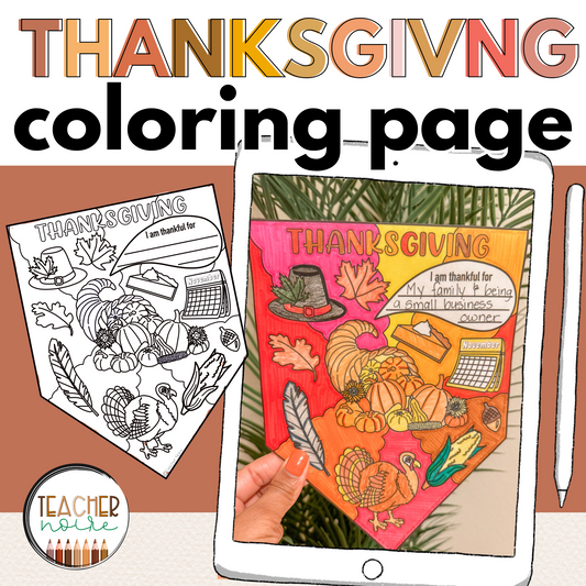 Thanksgiving Coloring Sheet Page