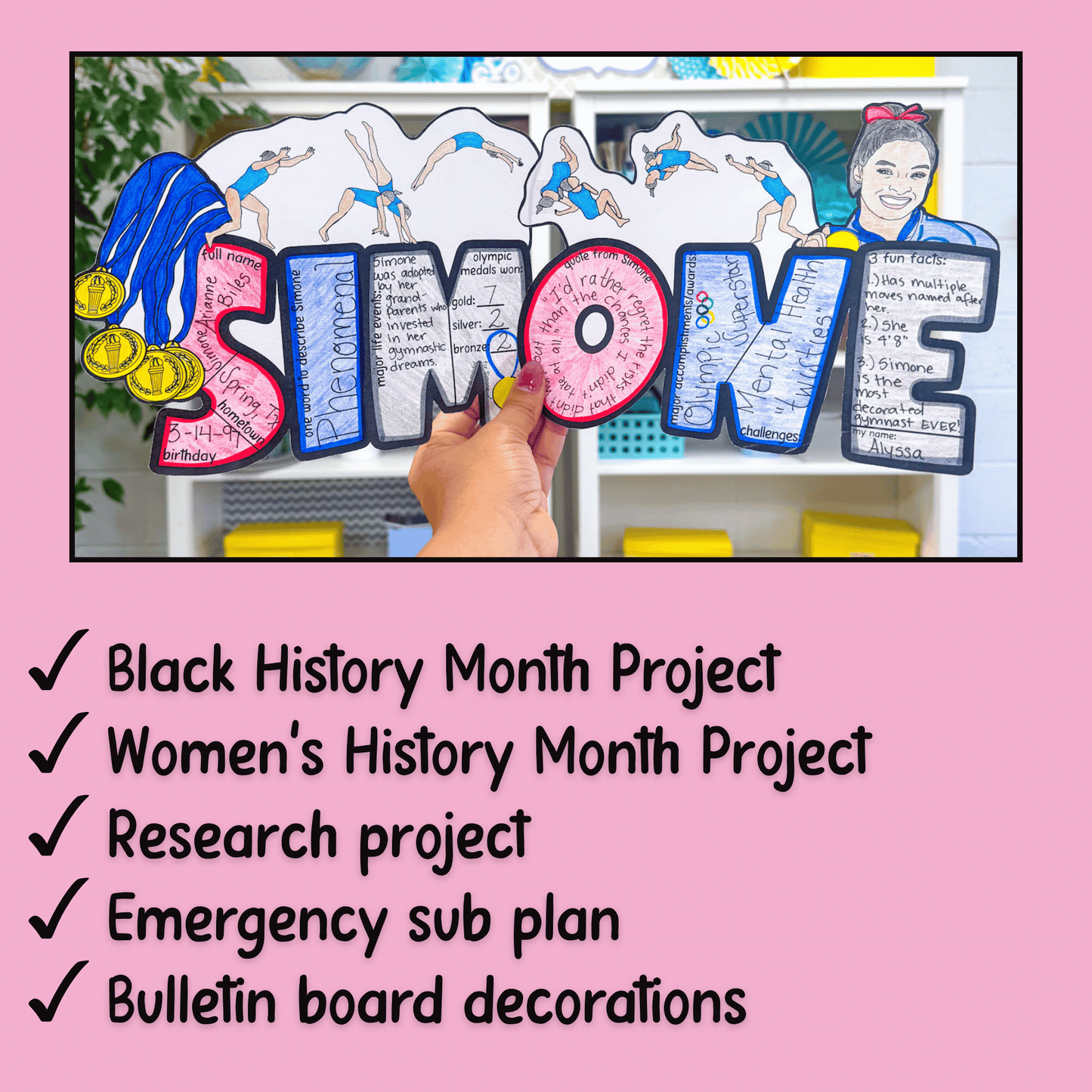 Simone Biles Research Craftivity Project