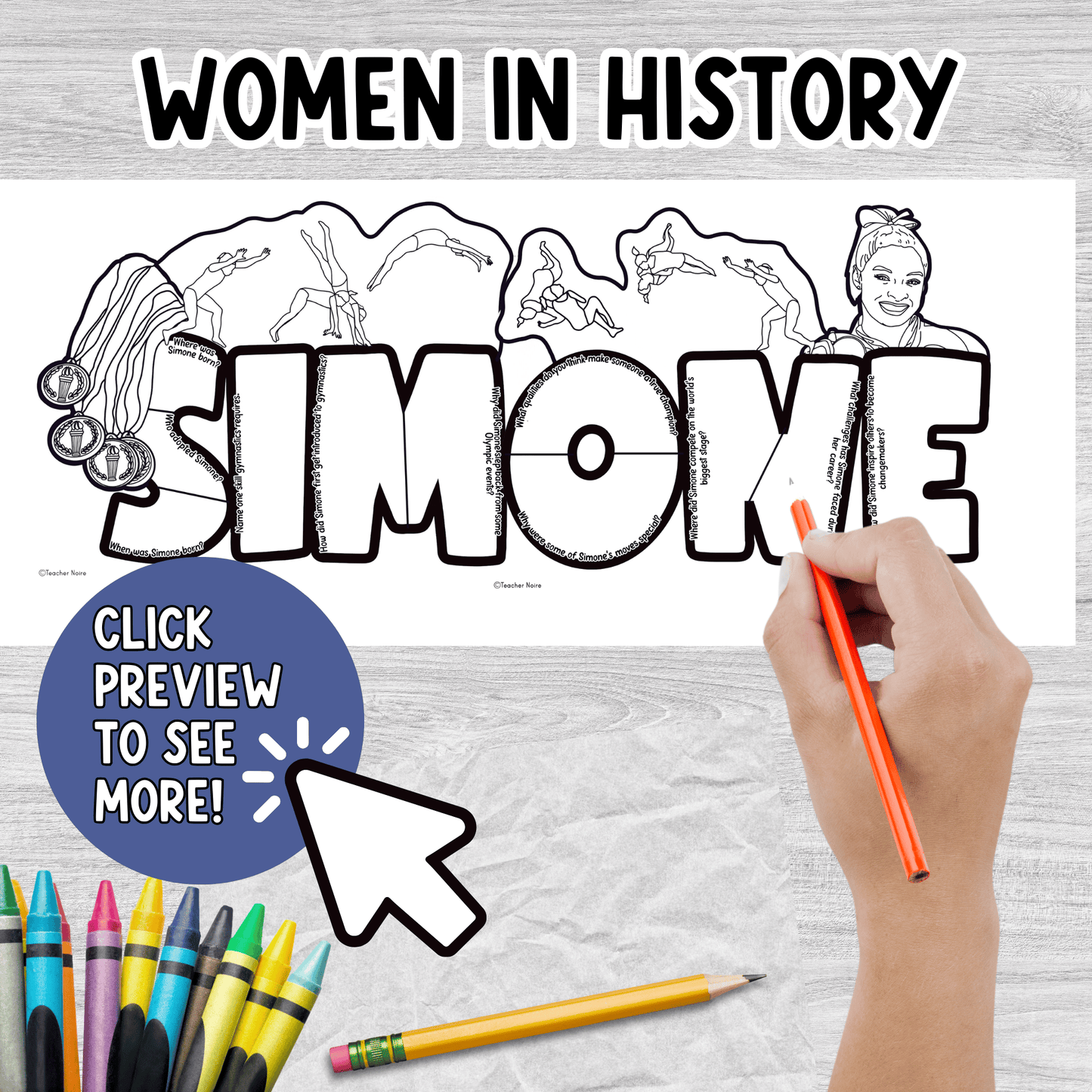 Simone Biles Research Craftivity Project