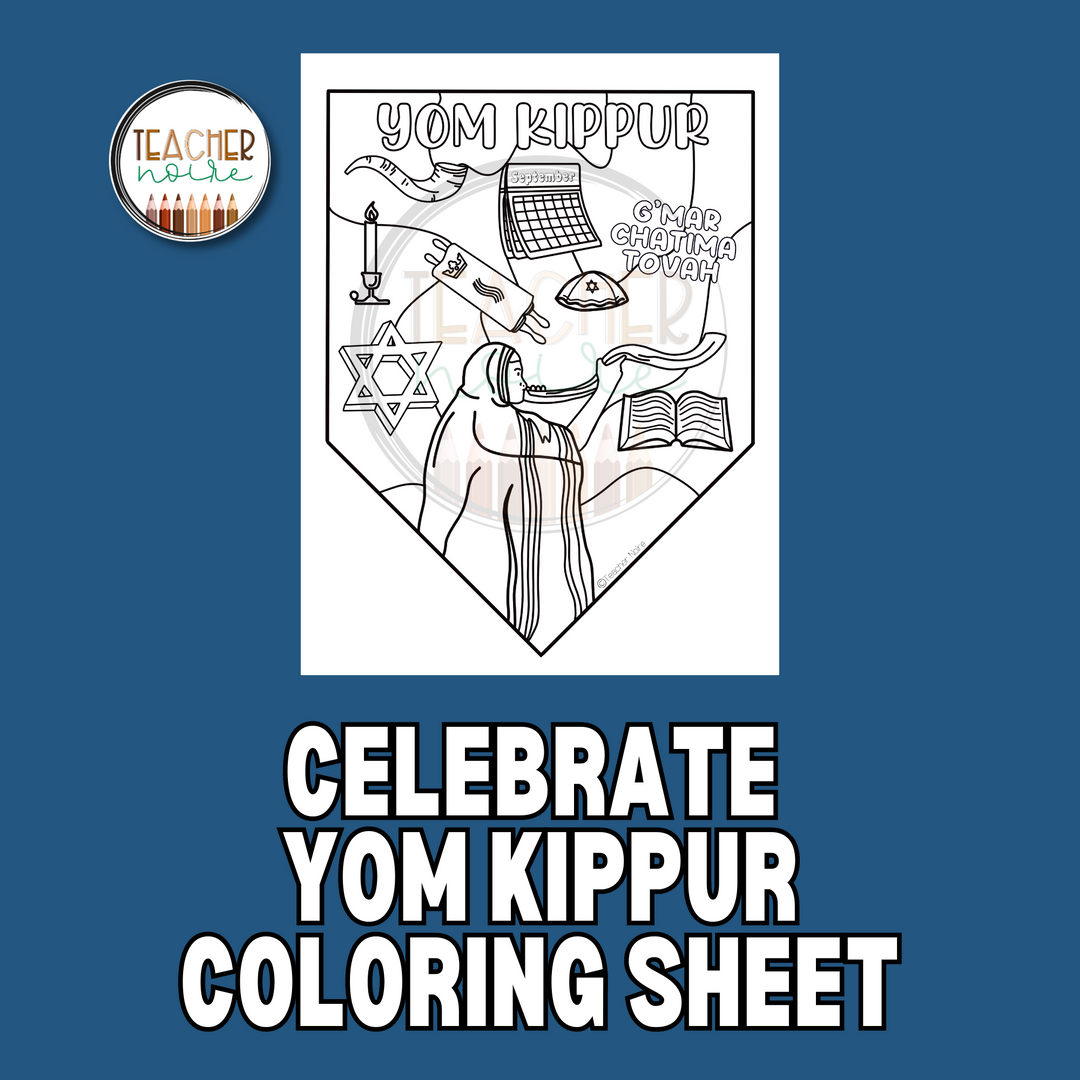 Yom Kippur Coloring Sheet – Teacher Noire