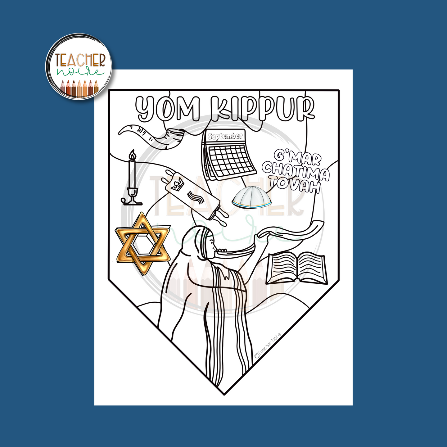 Yom Kippur Coloring Sheet – Teacher Noire