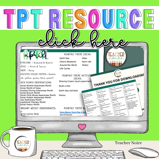 TPT Resource Product Mockup Computer | Canva Editable for Social Media, teacher clip art Active
