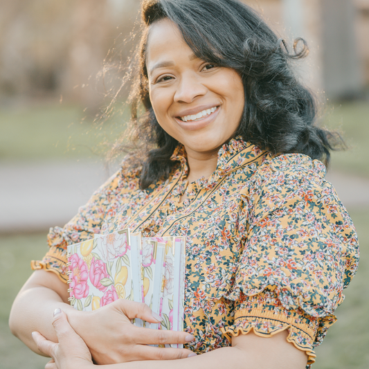 Gold Spiral Lemon Peonies Journal Notebook