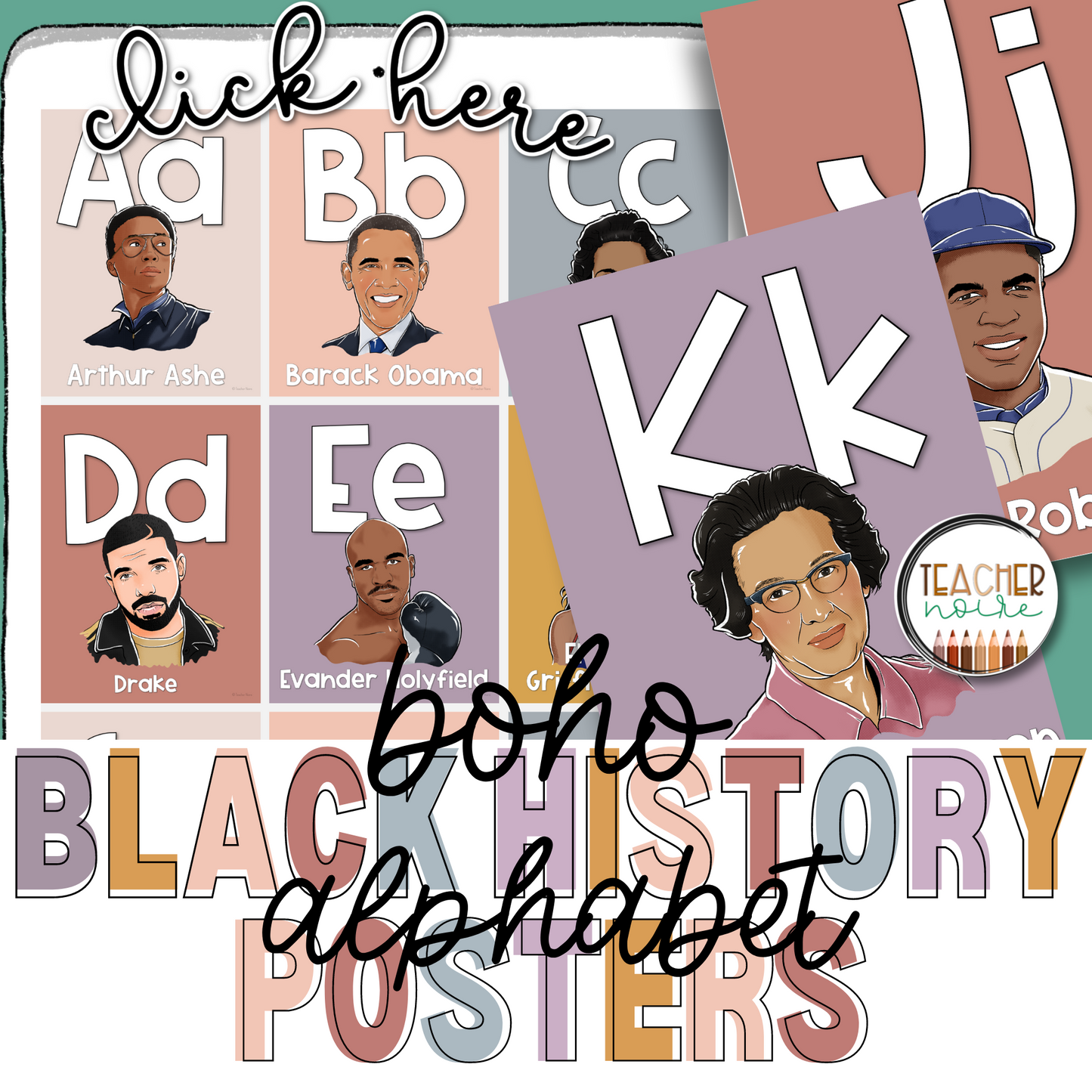 Boho Black History Month Alphabet Poster