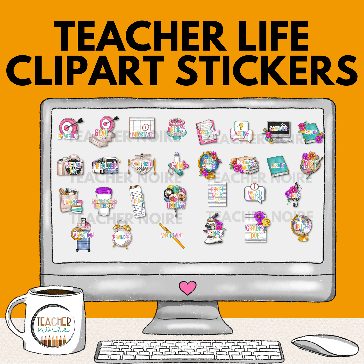 Teacher Life Digital Planner Stickers