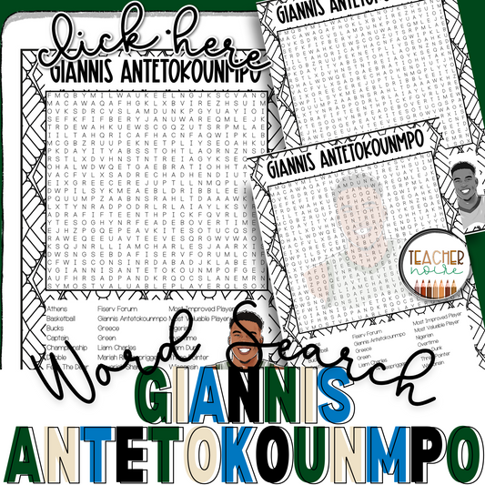 Giannis Antetokounmpo Word Search