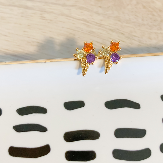 Tiny Ice Cream Cone Scoop Earrings
