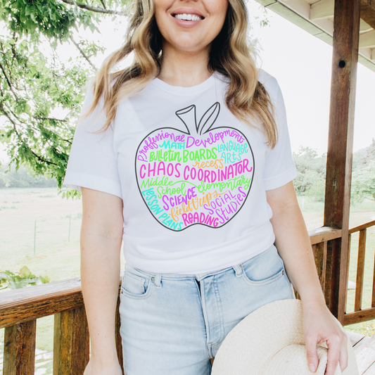 Bright Apple Teacher Life Tee