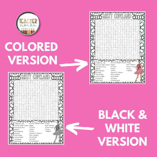 Misty Copeland Word Search