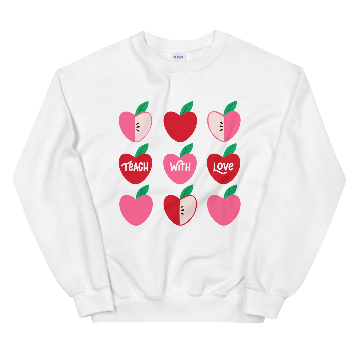 Teach With Love White Crewneck Sweater / Sweatshirt