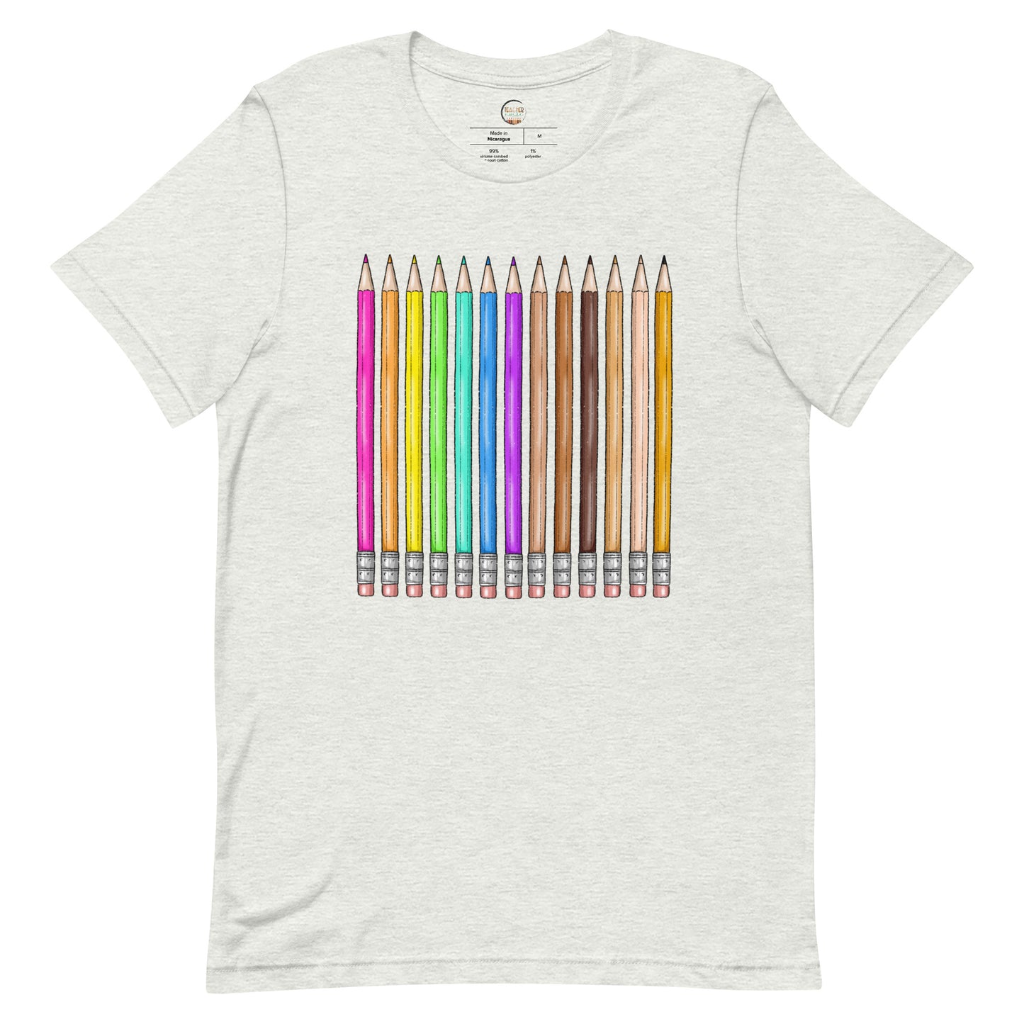 All Are Welcomed, Pride Teacher T-shirt, Colored Pencils Rainbow Shirt