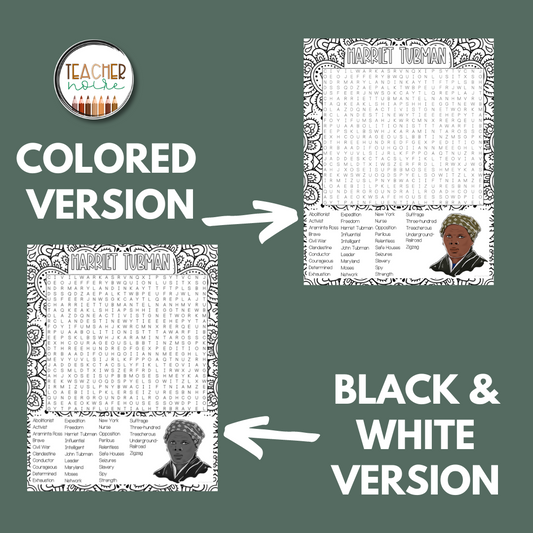 Harriet Tubman Wordsearch