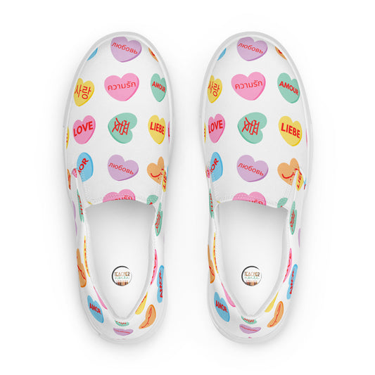 Valentine's Day Women’s shoes, Conversation Hearts Themed Shoes